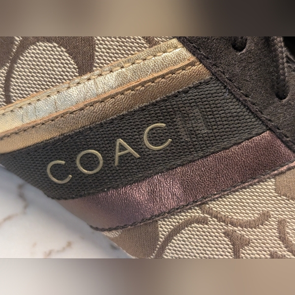 Coach Jayme Sneakers - GUC Brown/Tan Metallic Size 9 - Picture 6 of 16